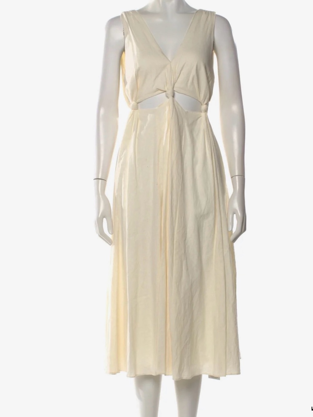 Great condition Farm Rio Grecian cut out cream dress size s/m